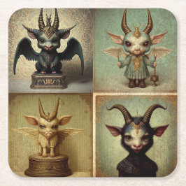 Posavasos personalizados originales Baphomet.  Kartonnen Onderzetters