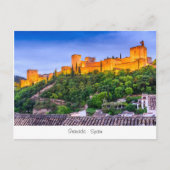 Poscard met Alhambra, Granada in Spanje. Briefkaart (Voorkant)