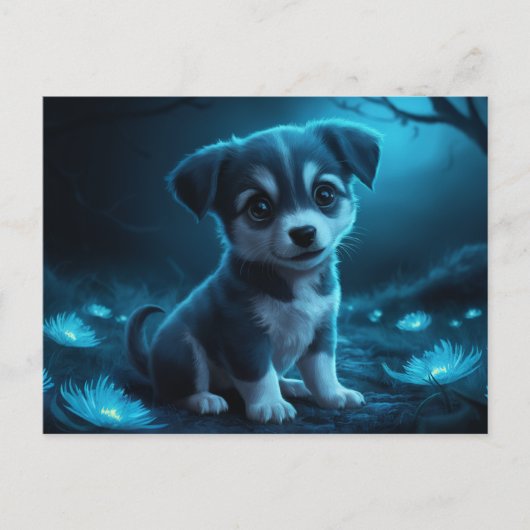 Poscards Chat Bleu 02 Briefkaart (Voorkant)