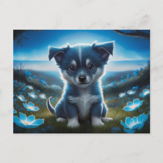 Poscards Chat Bleu 05 Briefkaart (Voorkant)