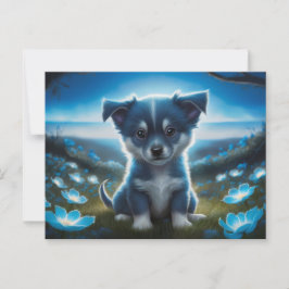 Poscards Chat Bleu 05 Briefkaart