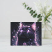 Poscards Chat Mauve 05 Briefkaart (Staand voorkant)