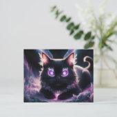 Poscards Chat Mauve 07 Briefkaart (Staand voorkant)