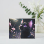 Poscards Chat Mauve 11 Briefkaart (Staand voorkant)