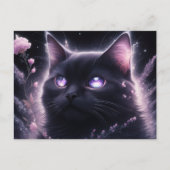 Poscards Chat Mauve Briefkaart (Voorkant)