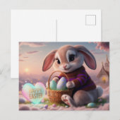 Poscards Happy Easter Lapin 02 Briefkaart (Voorkant / Achterkant)