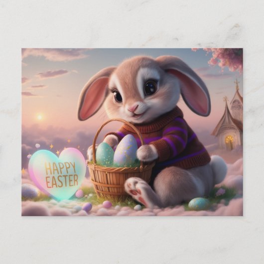 Poscards Happy Easter Lapin 02 Briefkaart (Voorkant)