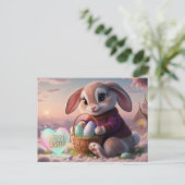 Poscards Happy Easter Lapin 02 Briefkaart (Staand voorkant)