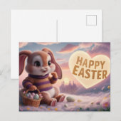 Poscards Happy Easter Lapin 04 Briefkaart (Voorkant / Achterkant)