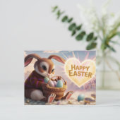 Poscards Happy Easter Lapin 05 Briefkaart (Staand voorkant)