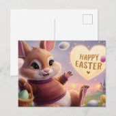 Poscards Happy Easter Lapin 07 Briefkaart (Voorkant / Achterkant)
