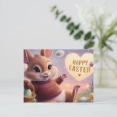 Poscards Happy Easter Lapin 07 Briefkaart (Staand voorkant)