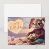 Poscards Happy Easter Lapin 09 Briefkaart (Voorkant / Achterkant)