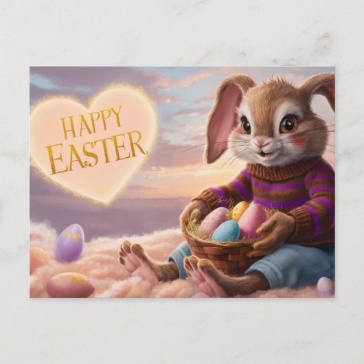 Poscards Happy Easter Lapin 09 Briefkaart (Voorkant)