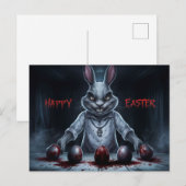 Poscards Happy Easter Lapin Oeuf Horror 03 Briefkaart (Voorkant / Achterkant)