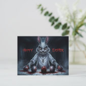 Poscards Happy Easter Lapin Oeuf Horror 03 Briefkaart (Staand voorkant)