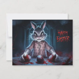 Poscards Happy Easter Lapin Oeuf Horror 05 Briefkaart