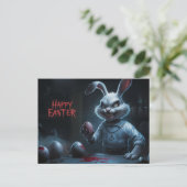 Poscards Happy Easter Lapin Oeuf Horror 10 Briefkaart (Staand voorkant)