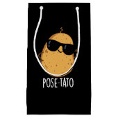 Pose-tato Funny Potato Pun Dark BG Klein Cadeauzakje (Voorkant)