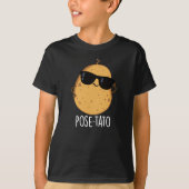 Pose-tato Funny Potato Pun Dark BG T-shirt (Voorkant)