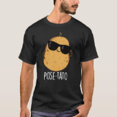 Pose-tato Funny Potato Pun Dark BG T-shirt (Voorkant)