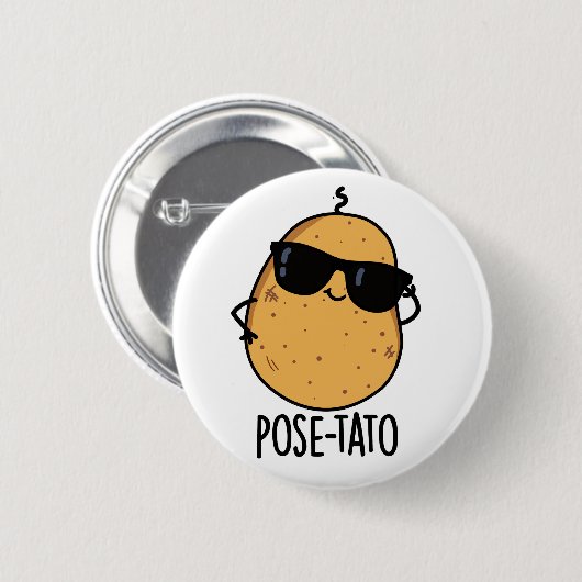 Pose-tato Funny Potato Pun Ronde Button 5,7 Cm (Voorkant /achterkant)