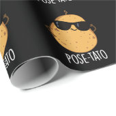 Pose-tato Grappige Aardappel Grappen Donkere BG Cadeaupapier (Rol Hoek)