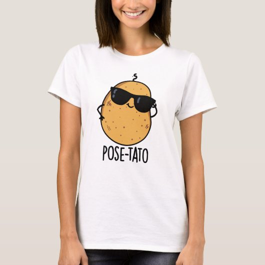 Pose-tato Grappige Aardappel Woordgrap T-shirt (Voorkant)
