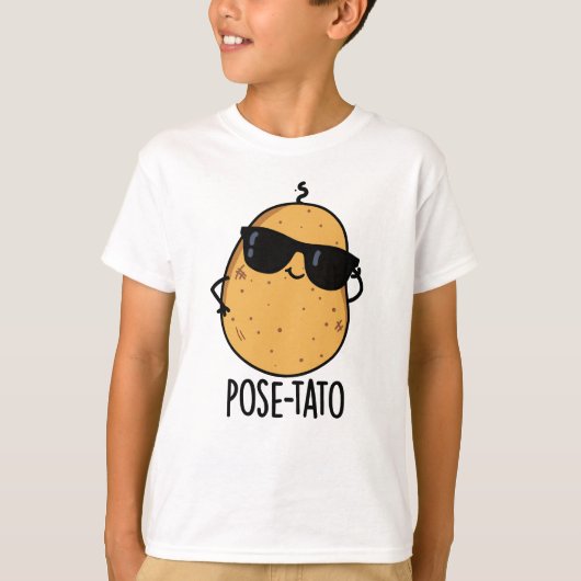 Pose-tato Grappige Aardappel Woordgrap T-shirt (Voorkant)