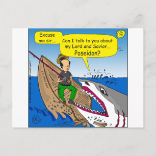 Poseidon cartoon briefkaart