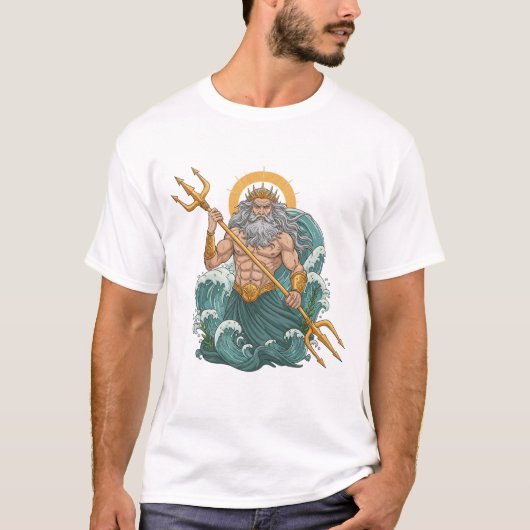 Poseidon de woede van de zeegod t-shirt (Voorkant)