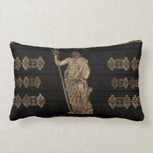 Poseidon en de Griekse Meander Ornament Kussen