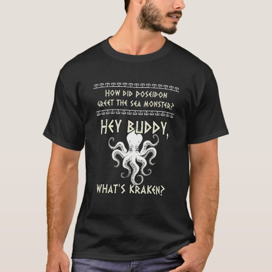 Poseidon en Oude Griekse mythologische monster His T-shirt (Voorkant)
