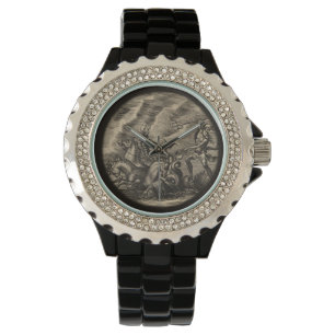 Poseidon En Zijn Zee Paard Gedreven Strijdwagen Horloge