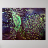 Poseidon Fine Art Pointillism Abstract afdrukken Poster (Voorkant)