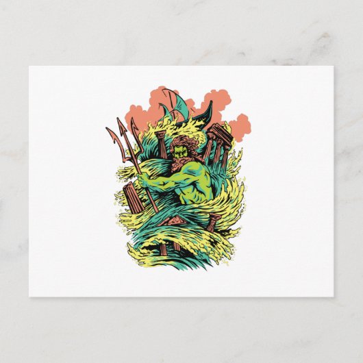 Poseidon God Mythology Griekenland Briefkaart (Voorkant)