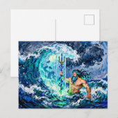 Poseidon God of the Sea Briefkaart (Voorkant / Achterkant)