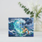 Poseidon God van de Zee Briefkaart (Staand voorkant)