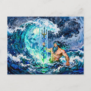 Poseidon God van de Zee Briefkaart
