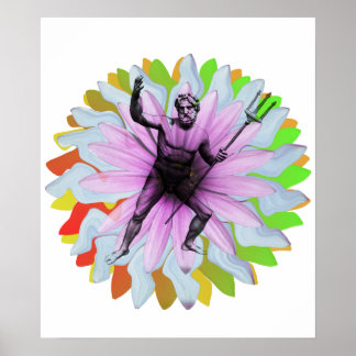 Poseidon, god van het zee en Olympus Poster