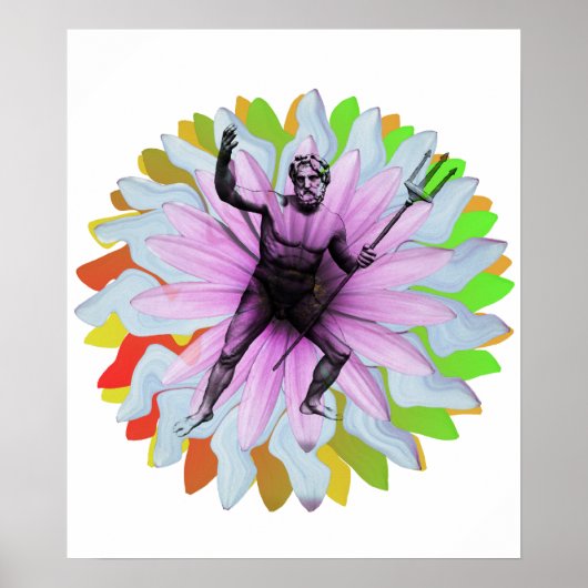 Poseidon, god van het zee en Olympus Poster (Voorkant)