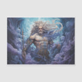 Poseidon Grieks God Onder Zee Decoupage Tissuepapier (Voorkant)