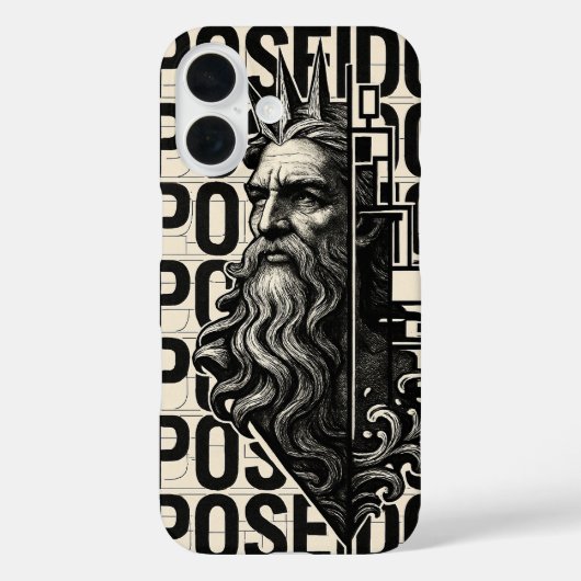 Poseidon | Griekse god iPhone cover (Achterkant)