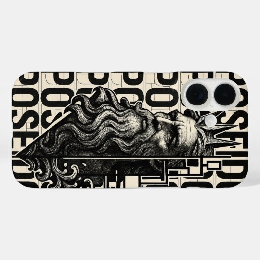 Poseidon | Griekse god iPhone cover (Achterkant (horizontaal))