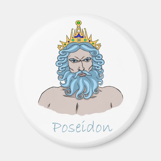 Poseidon - Griekse god van de Zee magneet (Voorkant)