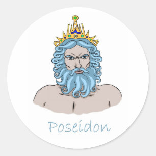 Poseidon - Griekse god van het zee Ronde Sticker