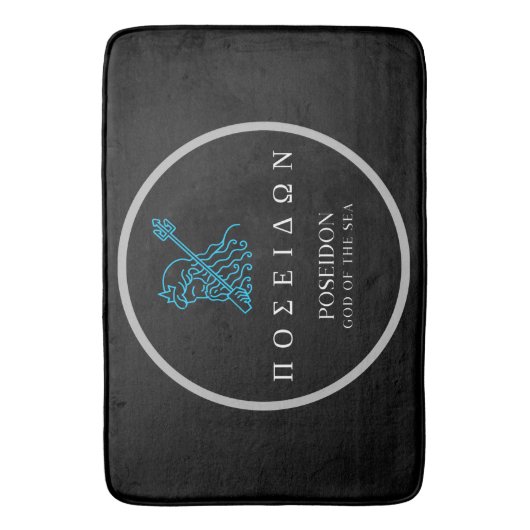 Poseidon Griekse God van het Zee Trident Design Badmat (Voorkant Verticaal)