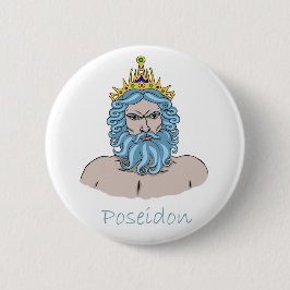 Poseidon - Griekse goddaas Ronde Button 5,7 Cm