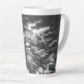 Poseidon — Heer van de Diepte door BurnsInHell Latte Mok (Rechterhoek)