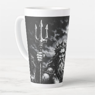 Poseidon — Heer van de Diepte door BurnsInHell Latte Mok